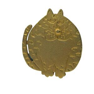 Vintage Fat Cat Gold Pin Brooch